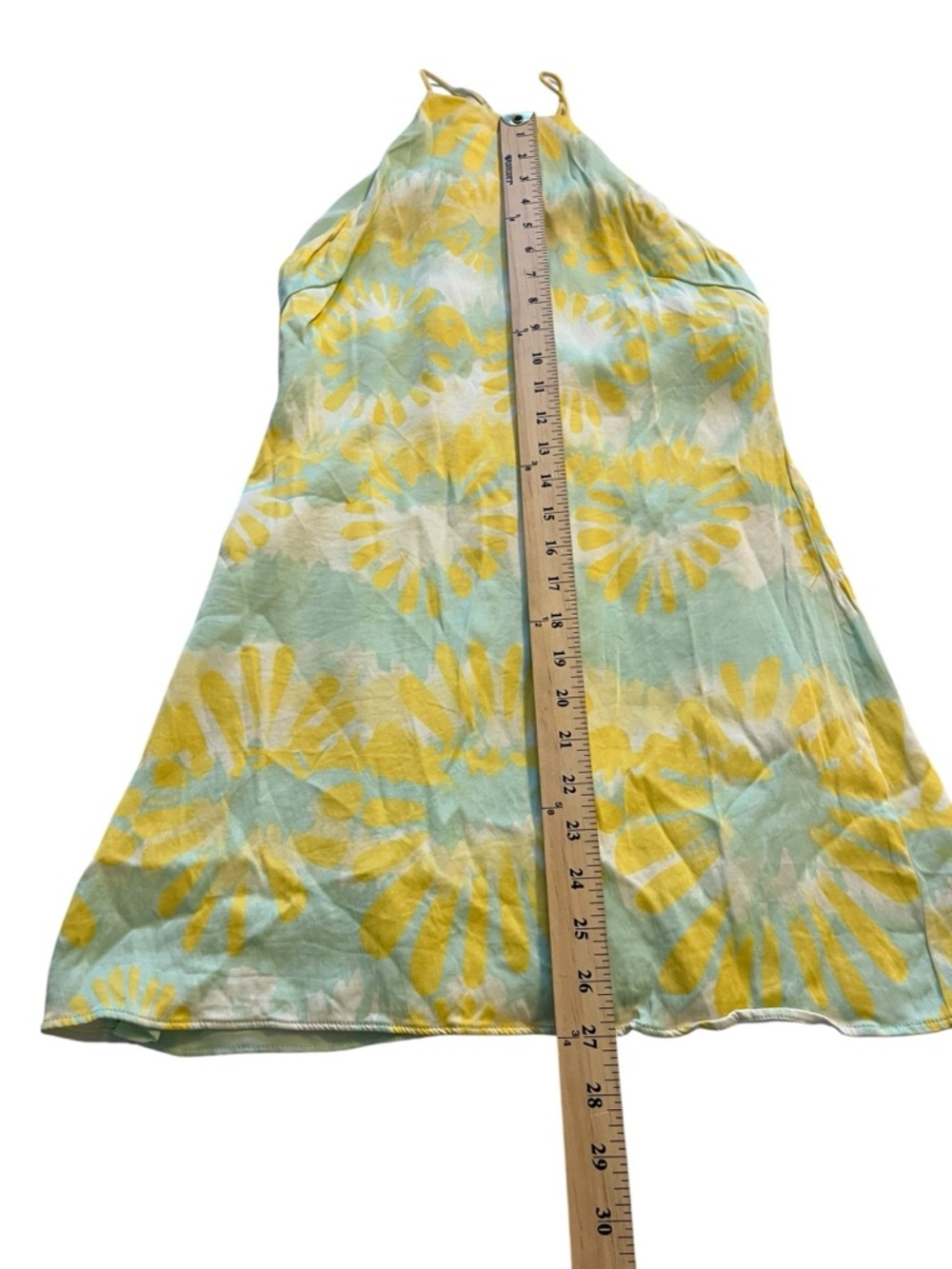 Coastal Cowgirl Tie Dye Halter Mini Dress Yellow Green Zara Small - Picture 4 of 10